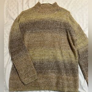 DownEast Basics TurtleNeck Marled Brown Sweater